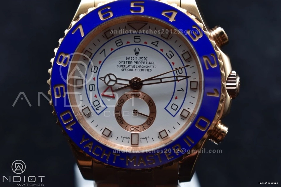 RG Ceramic Blue TopPick YachtMaster on A 1223 Edition RG Bracelet 1:1 Best 116685 II GMF 0429
